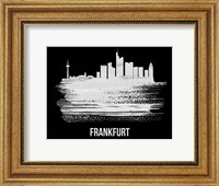 Frankfurt Skyline Brush Stroke White Fine Art Print