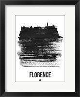 Florence Skyline Brush Stroke Black Fine Art Print