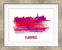 Florence Skyline Brush Stroke Red Fine Art Print
