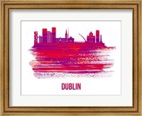 Dublin Skyline Brush Stroke Red Fine Art Print