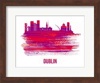 Dublin Skyline Brush Stroke Red Fine Art Print