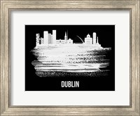Dublin Skyline Brush Stroke White Fine Art Print
