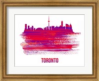 Toronto Skyline Brush Stroke Red Fine Art Print