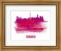 Toronto Skyline Brush Stroke Red Fine Art Print
