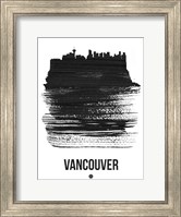 Vancouver Skyline Brush Stroke Black Fine Art Print