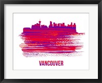 Vancouver Skyline Brush Stroke Red Fine Art Print