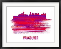 Vancouver Skyline Brush Stroke Red Fine Art Print
