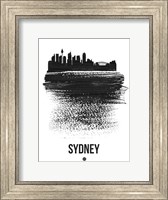 Sydney Skyline Brush Stroke Black Fine Art Print
