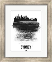 Sydney Skyline Brush Stroke Black Fine Art Print