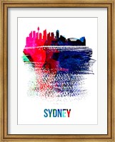 Sydney Skyline Brush Stroke Watercolor Fine Art Print