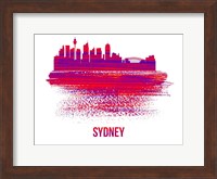 Sydney Skyline Brush Stroke Red Fine Art Print