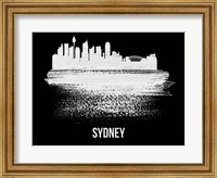 Sydney Skyline Brush Stroke White Fine Art Print
