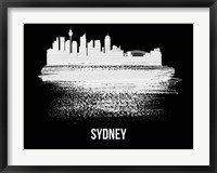 Sydney Skyline Brush Stroke White Fine Art Print