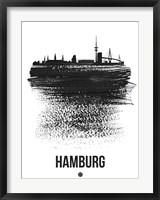 Hamburg Skyline Brush Stroke Black Fine Art Print