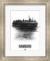 Hamburg Skyline Brush Stroke Black Fine Art Print