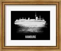 Hamburg Skyline Brush Stroke White Fine Art Print