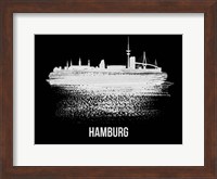 Hamburg Skyline Brush Stroke White Fine Art Print