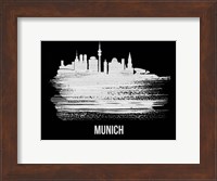 Munich Skyline Brush Stroke White Fine Art Print