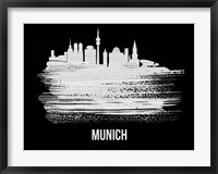 Munich Skyline Brush Stroke White Fine Art Print
