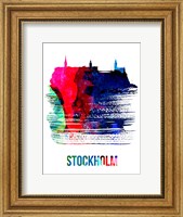 Stockholm Skyline Brush Stroke Watercolor Fine Art Print