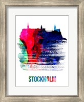Stockholm Skyline Brush Stroke Watercolor Fine Art Print