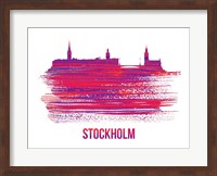 Stockholm Skyline Brush Stroke Red Fine Art Print