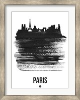 Paris Skyline Brush Stroke Black Fine Art Print