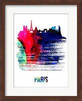 Paris Skyline Brush Stroke Watercolor Fine Art Print