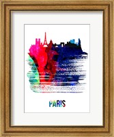 Paris Skyline Brush Stroke Watercolor Fine Art Print