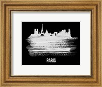 Paris Skyline Brush Stroke White Fine Art Print