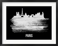 Paris Skyline Brush Stroke White Fine Art Print