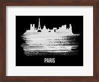 Paris Skyline Brush Stroke White Fine Art Print