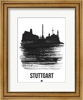 Stuttgart Skyline Brush Stroke Black Fine Art Print