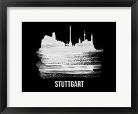 Stuttgart Skyline Brush Stroke White Fine Art Print