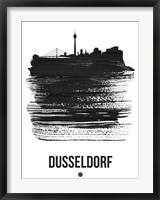 Dusseldorf Skyline Brush Stroke Black Fine Art Print