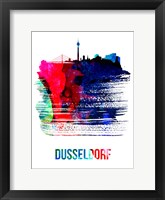 Dusseldorf Skyline Brush Stroke Watercolor Fine Art Print