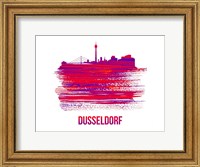 Dusseldorf Skyline Brush Stroke Red Fine Art Print