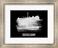 Dusseldorf Skyline Brush Stroke White Fine Art Print