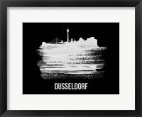 Dusseldorf Skyline Brush Stroke White Fine Art Print
