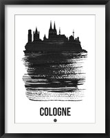 Cologne Skyline Brush Stroke Black Fine Art Print