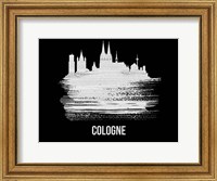 Cologne Skyline Brush Stroke White Fine Art Print
