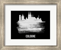 Cologne Skyline Brush Stroke White Fine Art Print