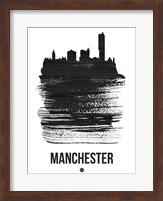 Manchester Skyline Brush Stroke Black Fine Art Print