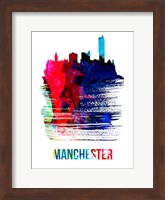 Manchester Skyline Brush Stroke Watercolor Fine Art Print