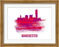Manchester Skyline Brush Stroke Red Fine Art Print
