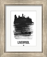 Liverpool Skyline Brush Stroke Black Fine Art Print