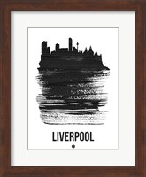 Liverpool Skyline Brush Stroke Black Fine Art Print