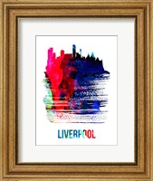 Liverpool Skyline Brush Stroke Watercolor Fine Art Print