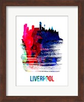 Liverpool Skyline Brush Stroke Watercolor Fine Art Print