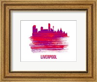 Liverpool Skyline Brush Stroke Red Fine Art Print